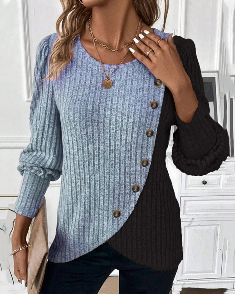Evelyn - The Colour-Block Casual Top