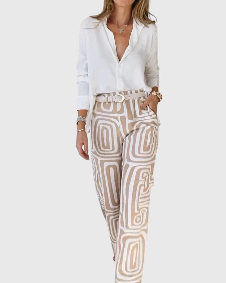 Emilia™ | Stylish Pants + Blouse & Belt