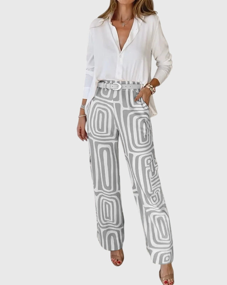 Emilia™ | Stylish Pants + Blouse & Belt