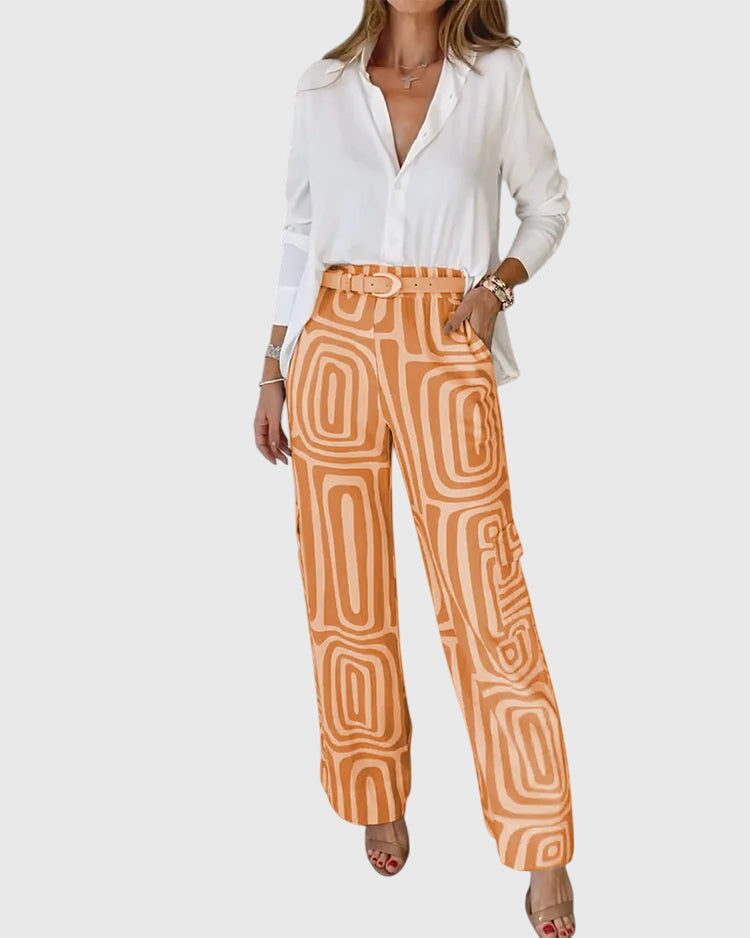 Emilia™ | Stylish Pants + Blouse & Belt