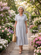 Angela | Classic Shirt Maxi Dress