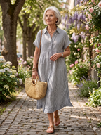 Angela | Classic Shirt Maxi Dress