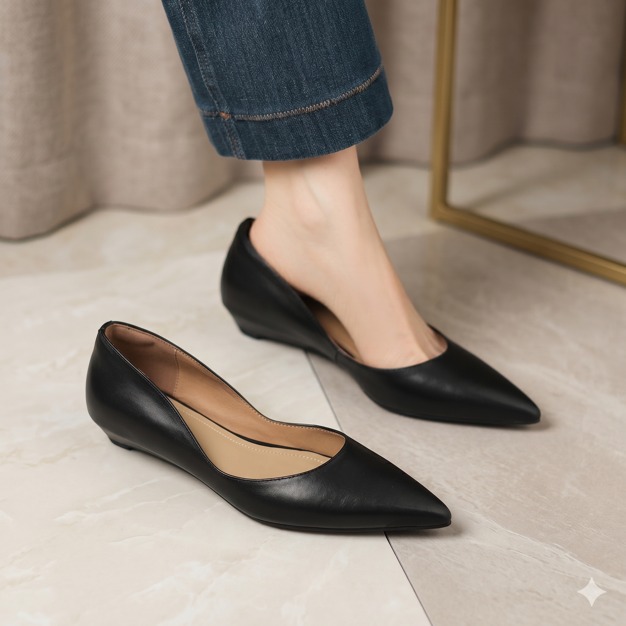 Arla Genuine Leather Flats