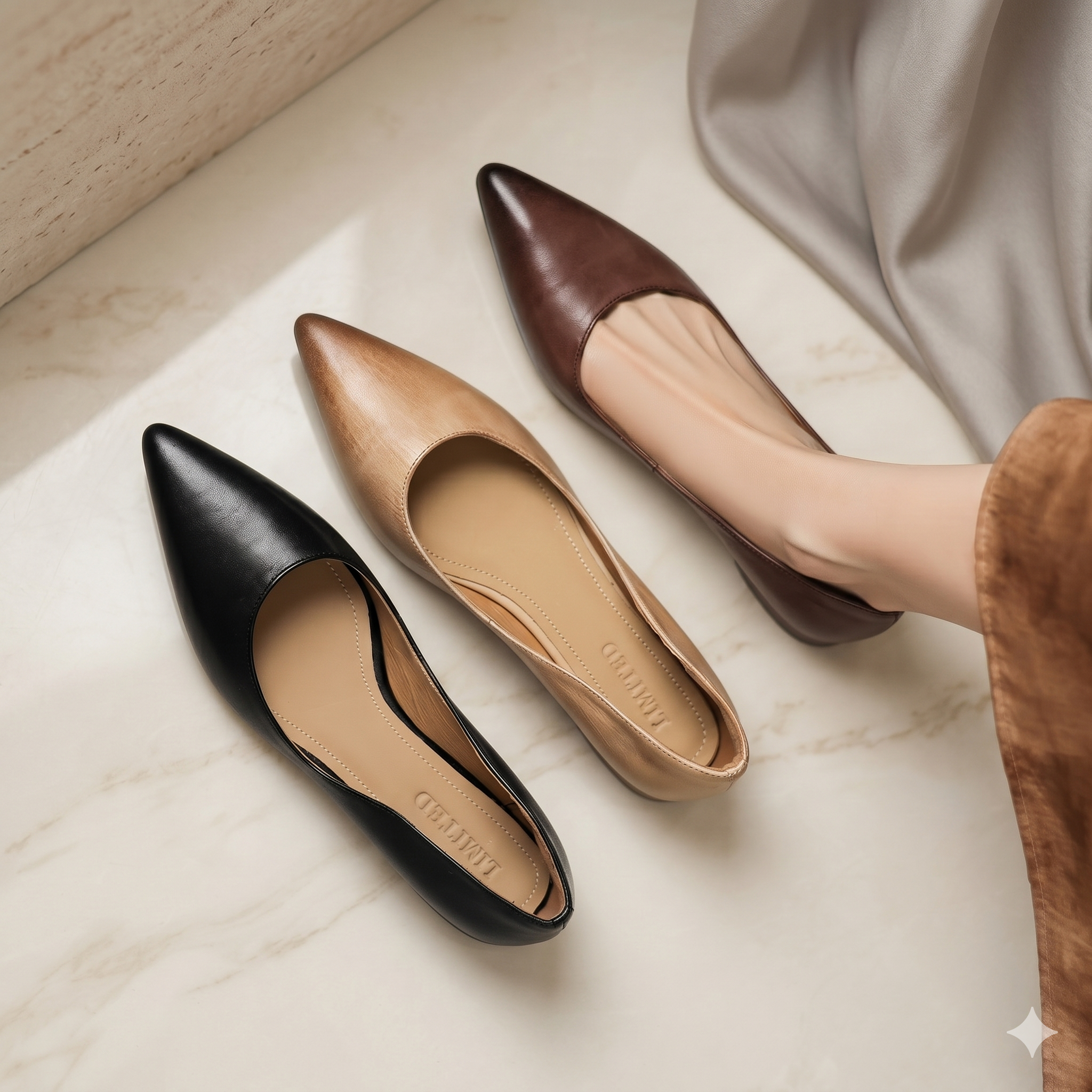Arla Genuine Leather Flats