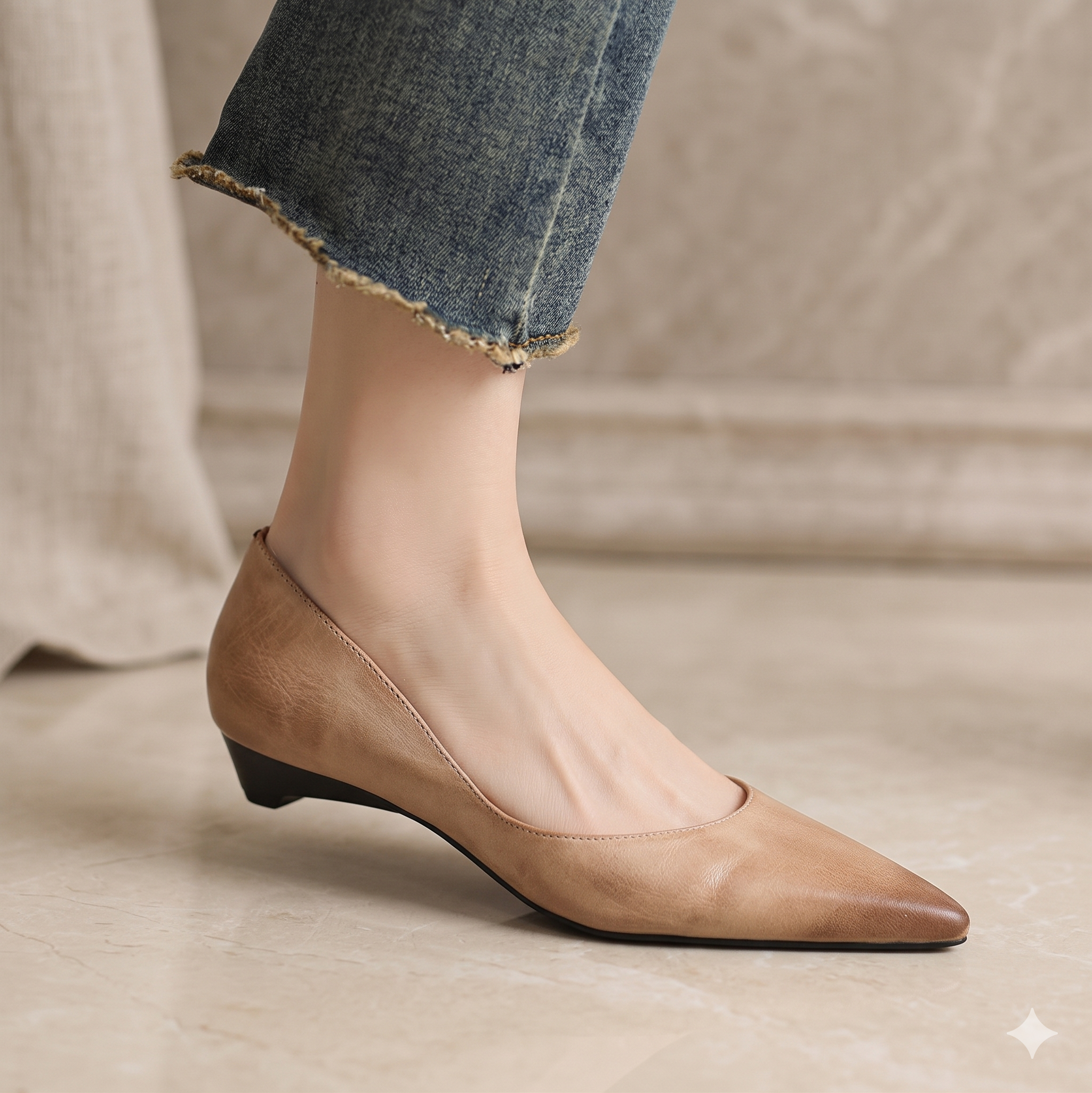 Arla Genuine Leather Flats