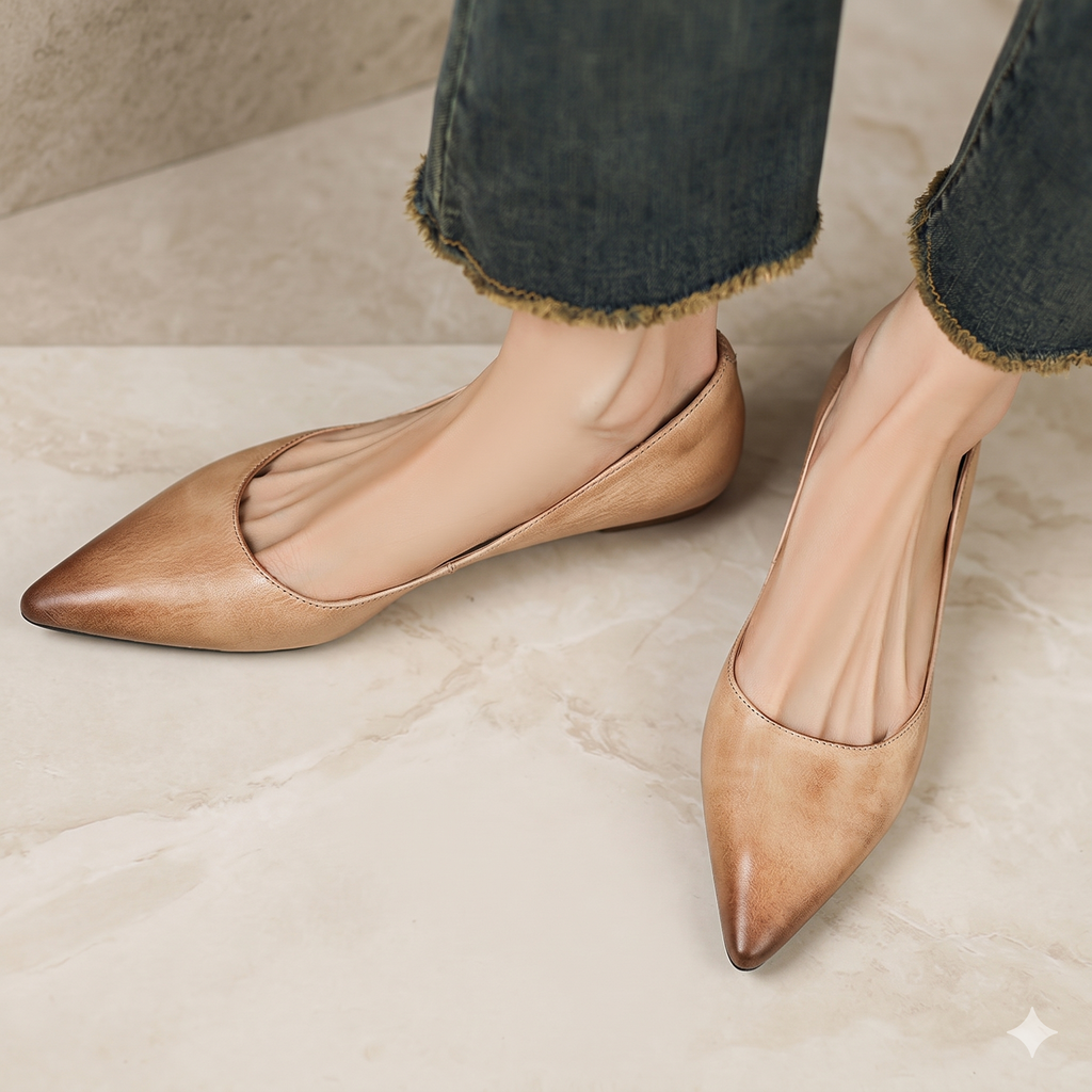 Arla Genuine Leather Flats