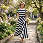Bella | Classic Striped Maxi Dress