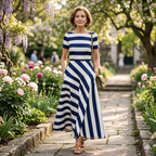 Bella | Classic Striped Maxi Dress