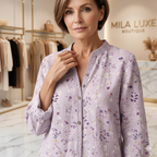 Brianna | Vintage Leaf Print Shirt