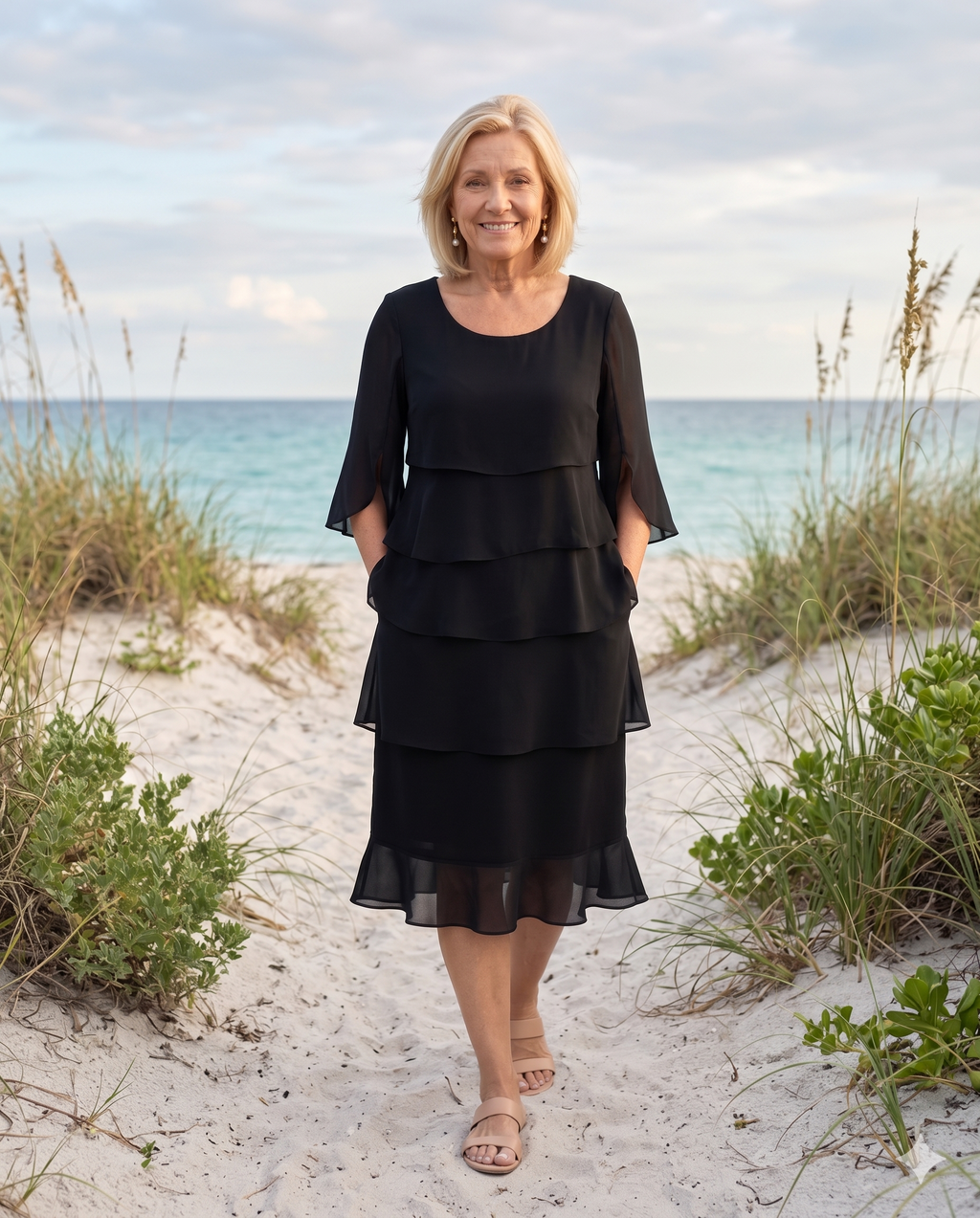 Charlotte - Elegant Tummy Hiding Midi Dress