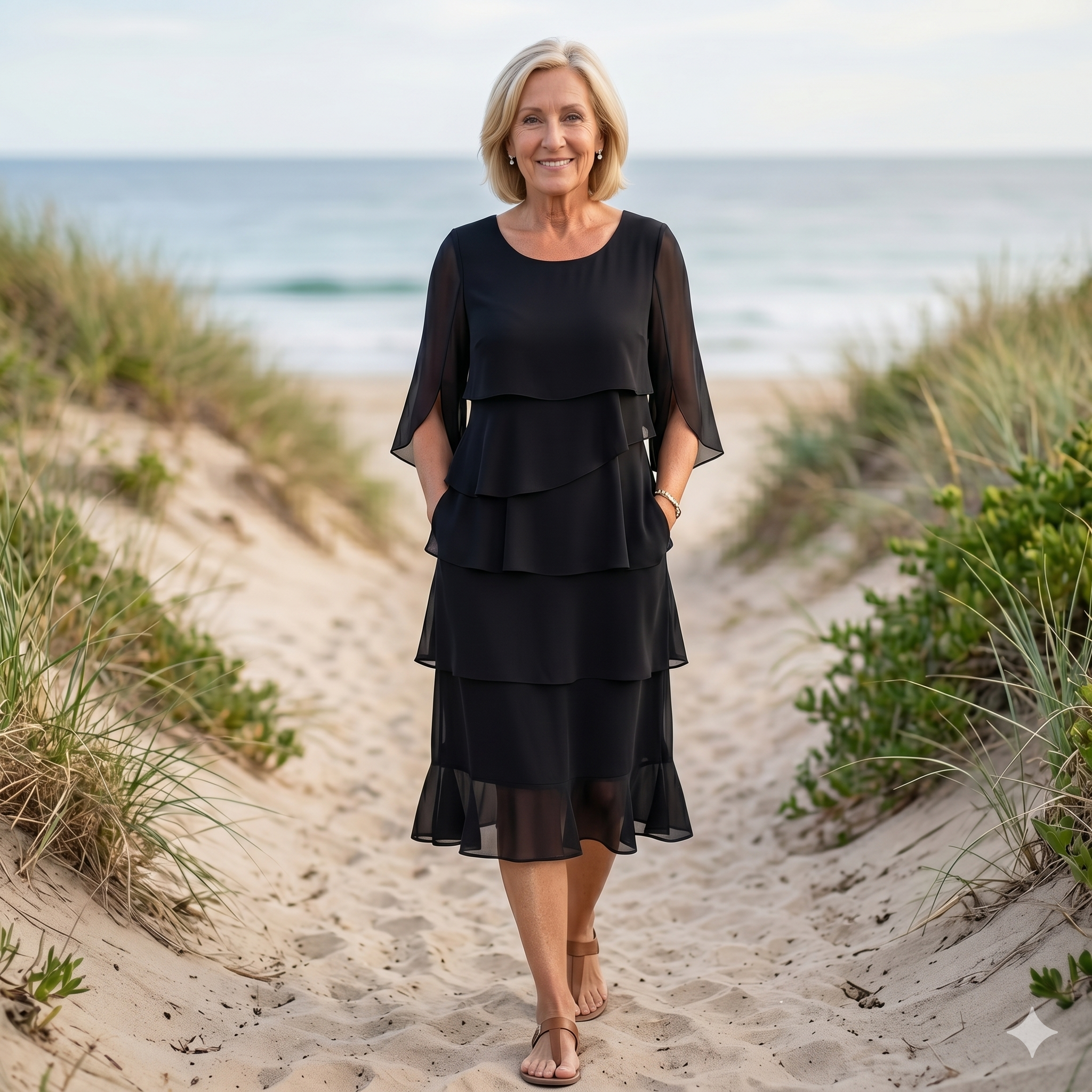 Charlotte - Elegant Tummy Hiding Midi Dress