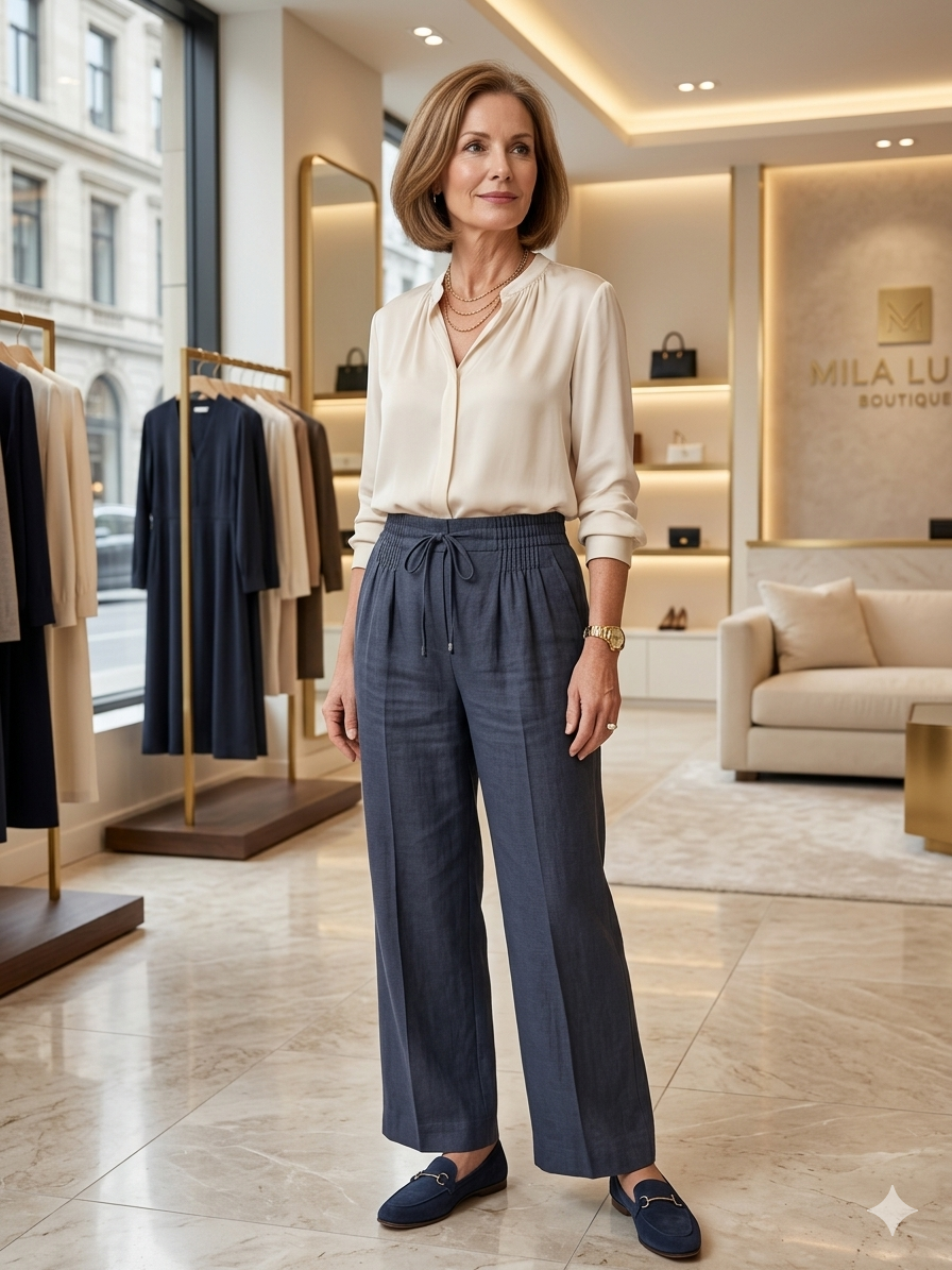 Evelyn | Wide-Leg Drawstring Trousers