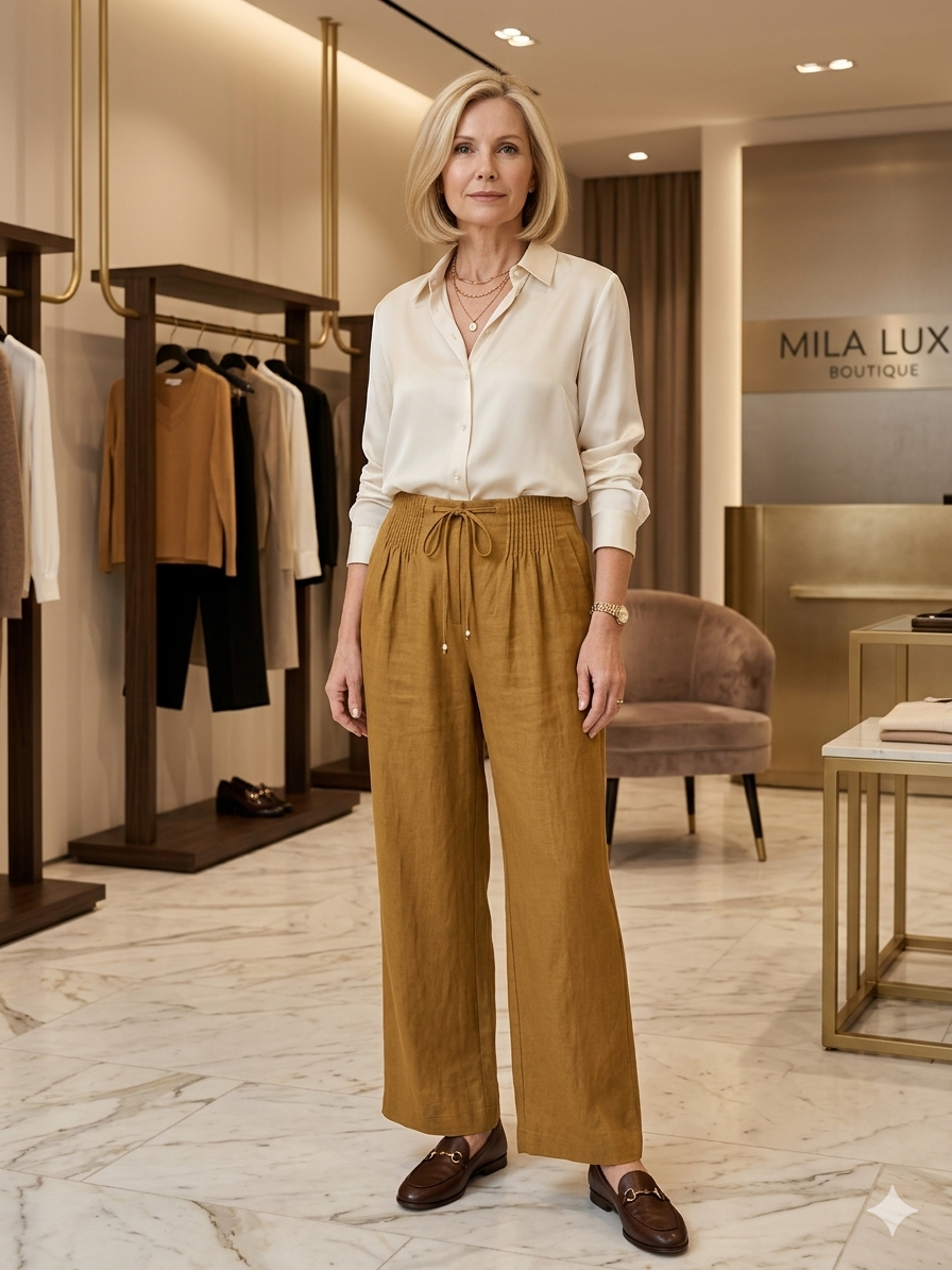 Evelyn | Wide-Leg Drawstring Trousers