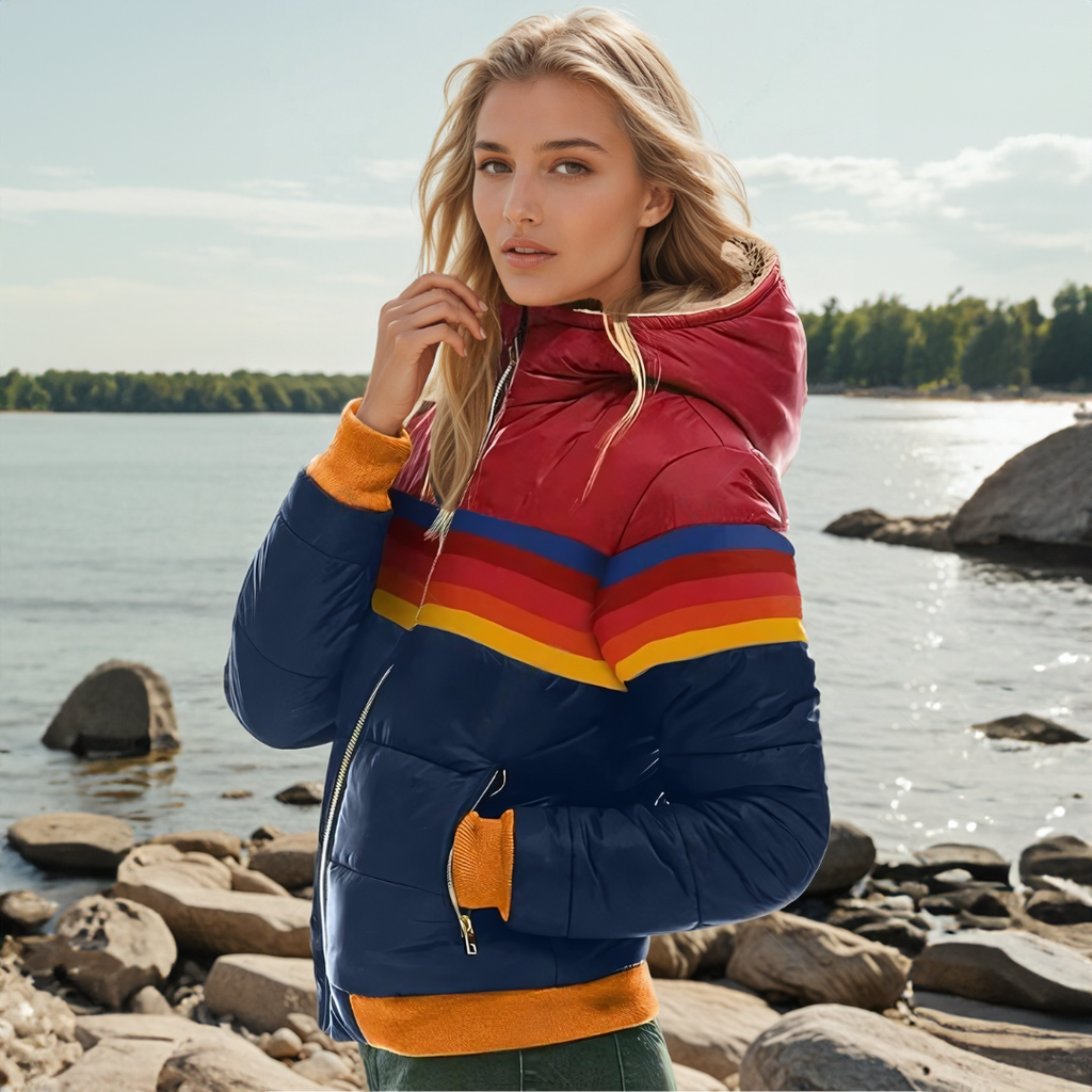 Olivia - Retro Stylish Parka with Fur Hood