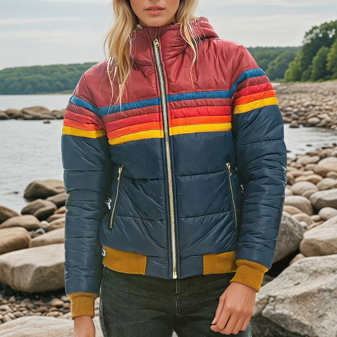 Olivia - Retro Stylish Parka with Fur Hood