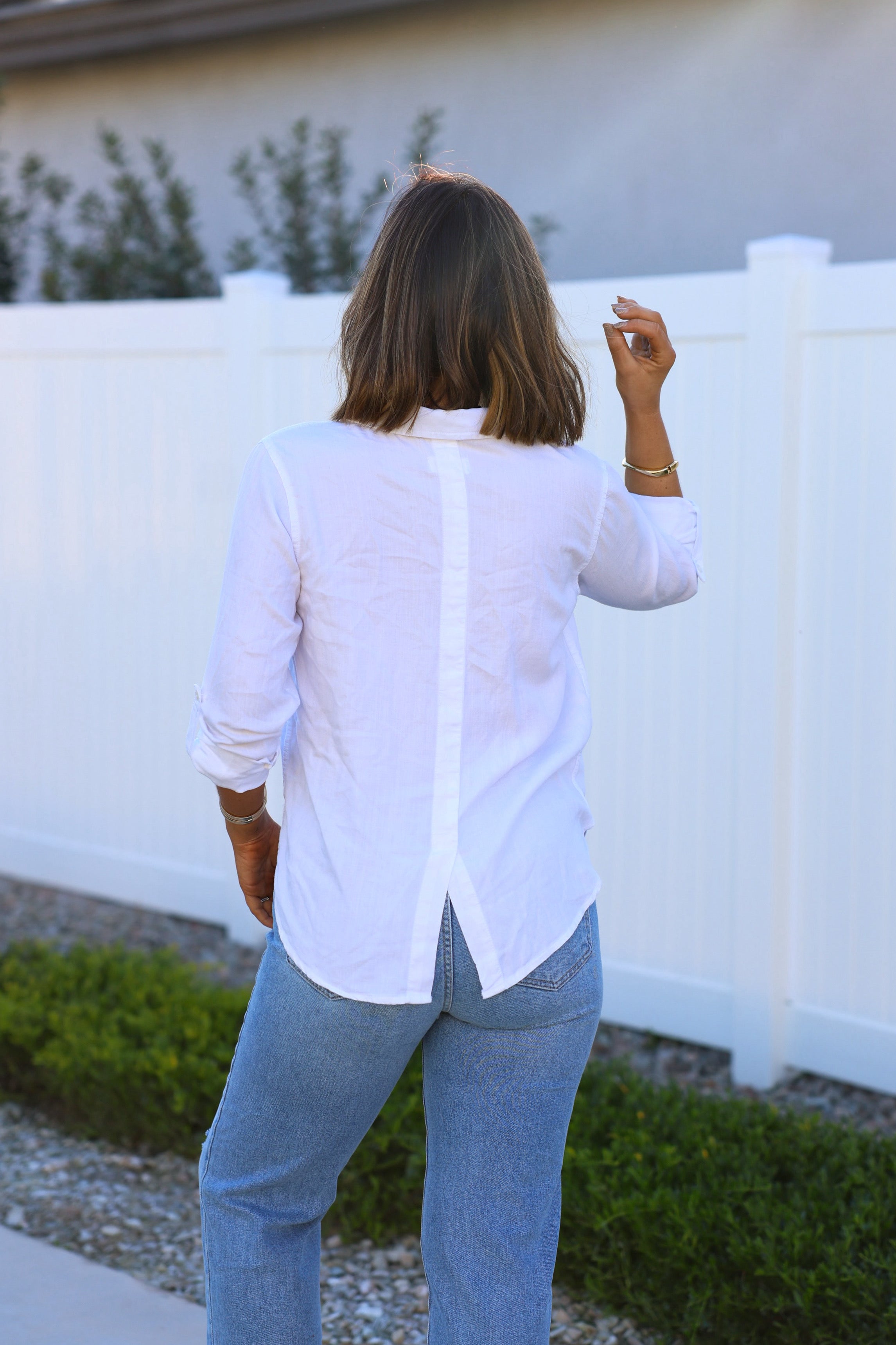 Thread and Supply White Button Down Presley Top - FINAL SALE