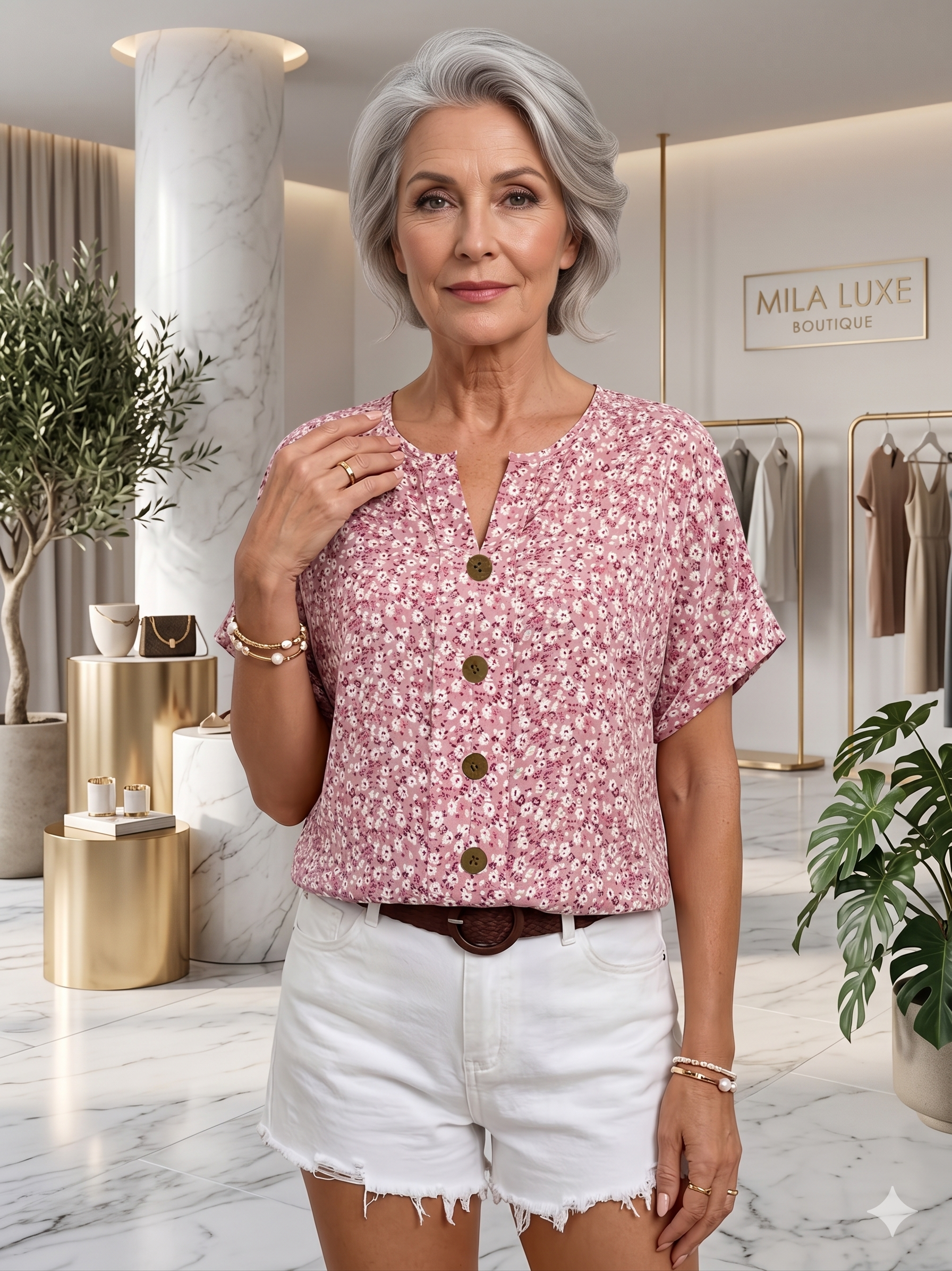 Jelena - Elegant Summer Floral Top
