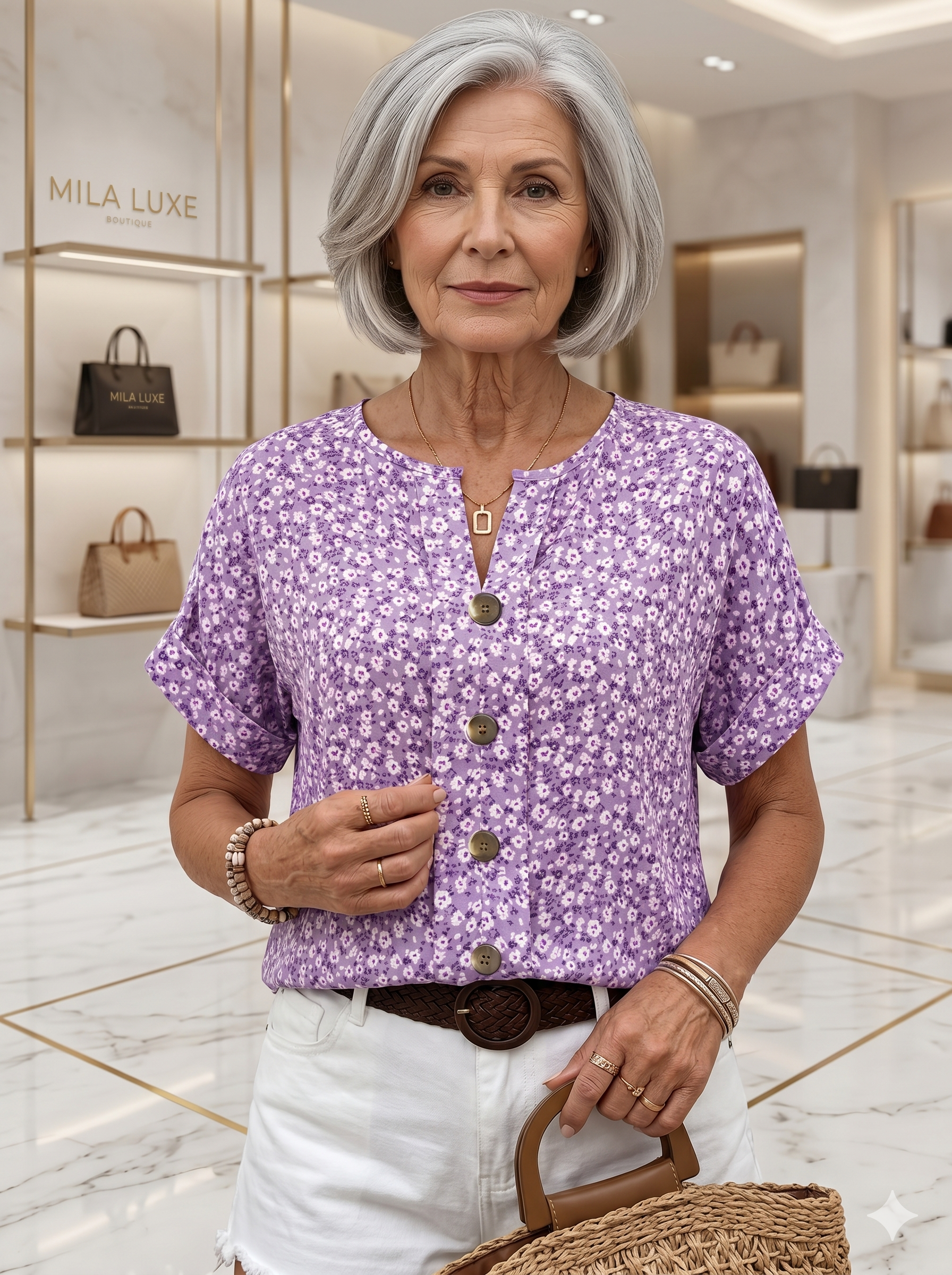Jelena - Elegant Summer Floral Top