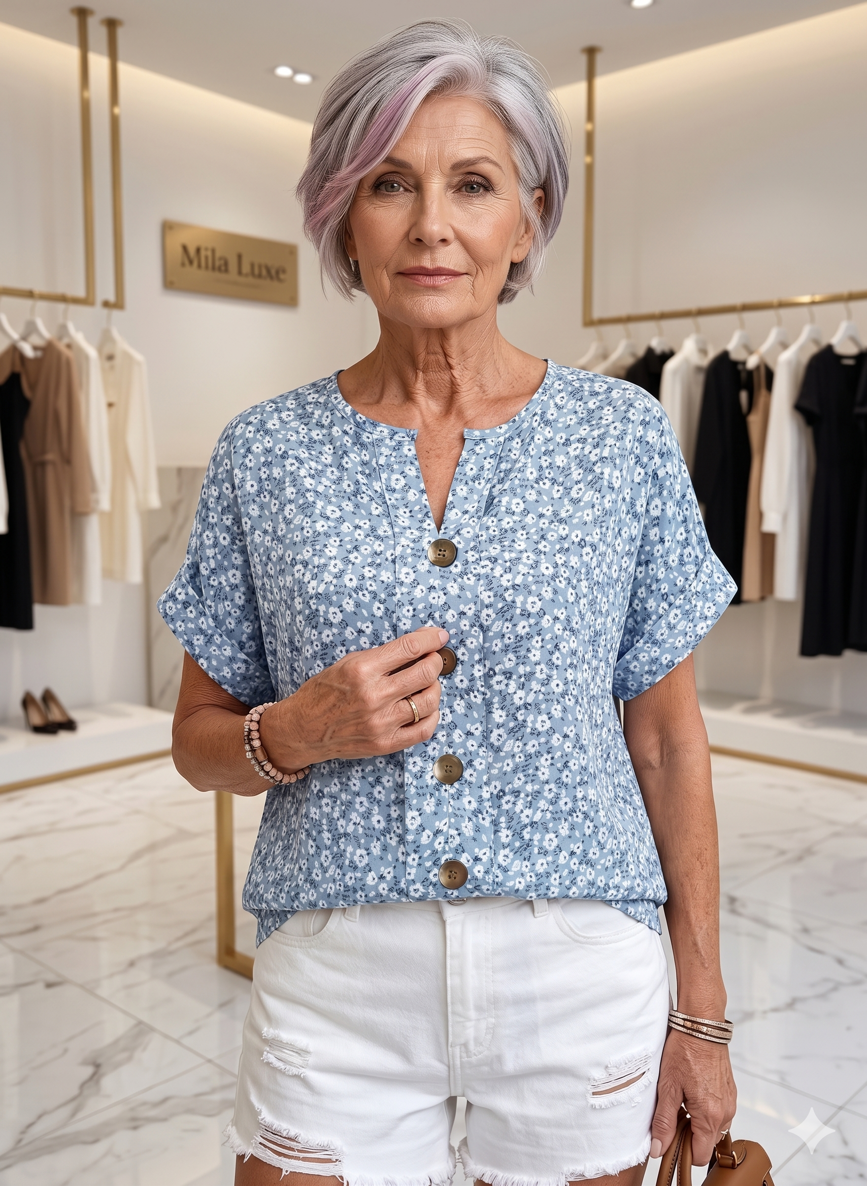 Jelena - Elegant Summer Floral Top