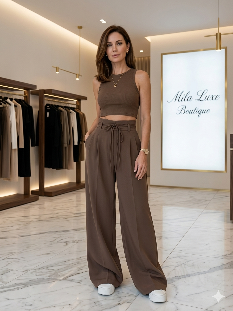 Josephine - High-Waisted Trousers with Wide Legs