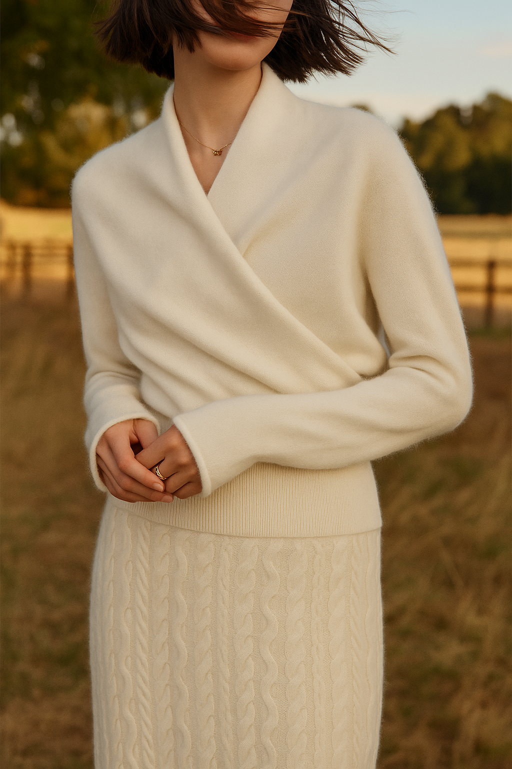 Rose | Women’s Elegant Wrap Crossover Chic Sweater