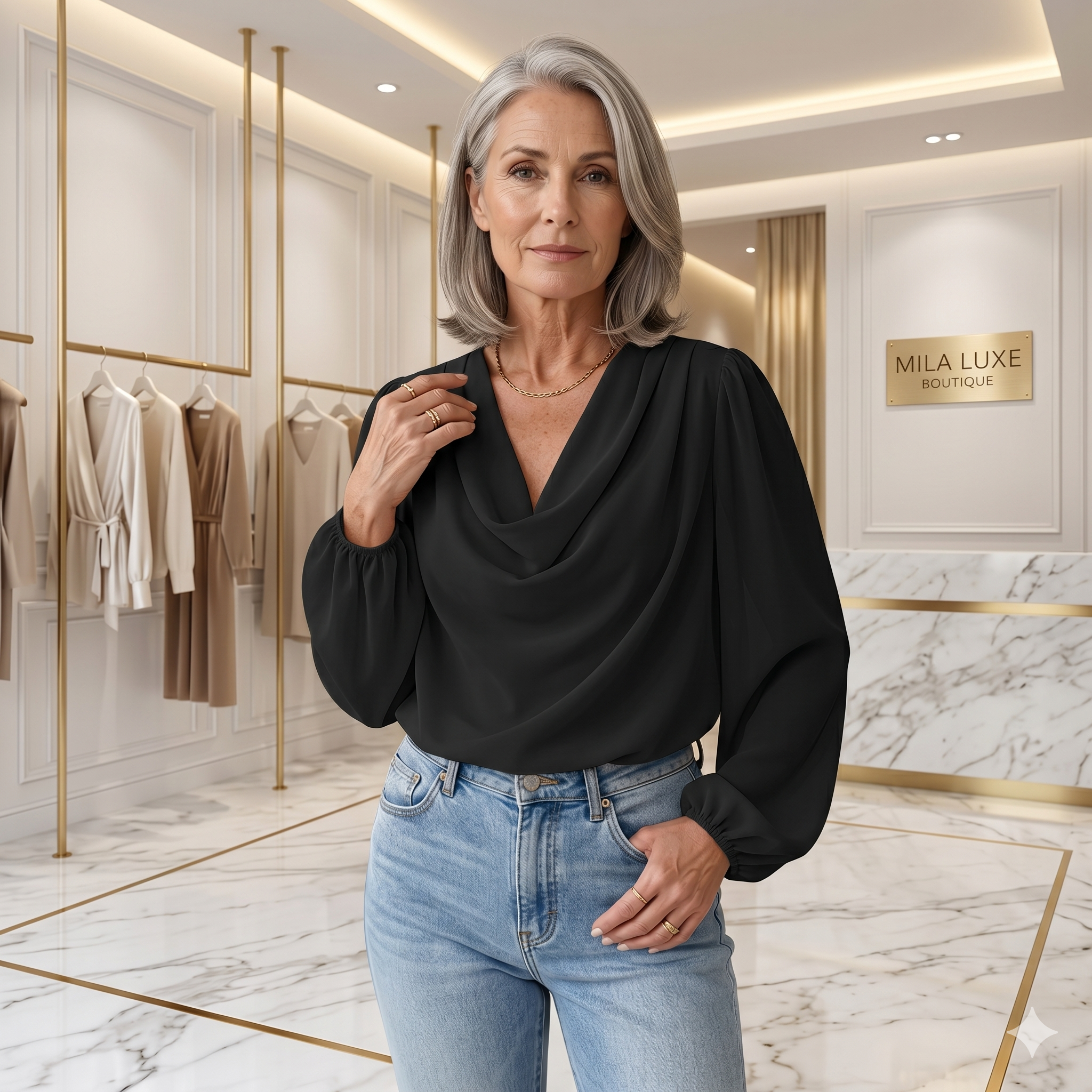Leora Casual Pleated Blouse