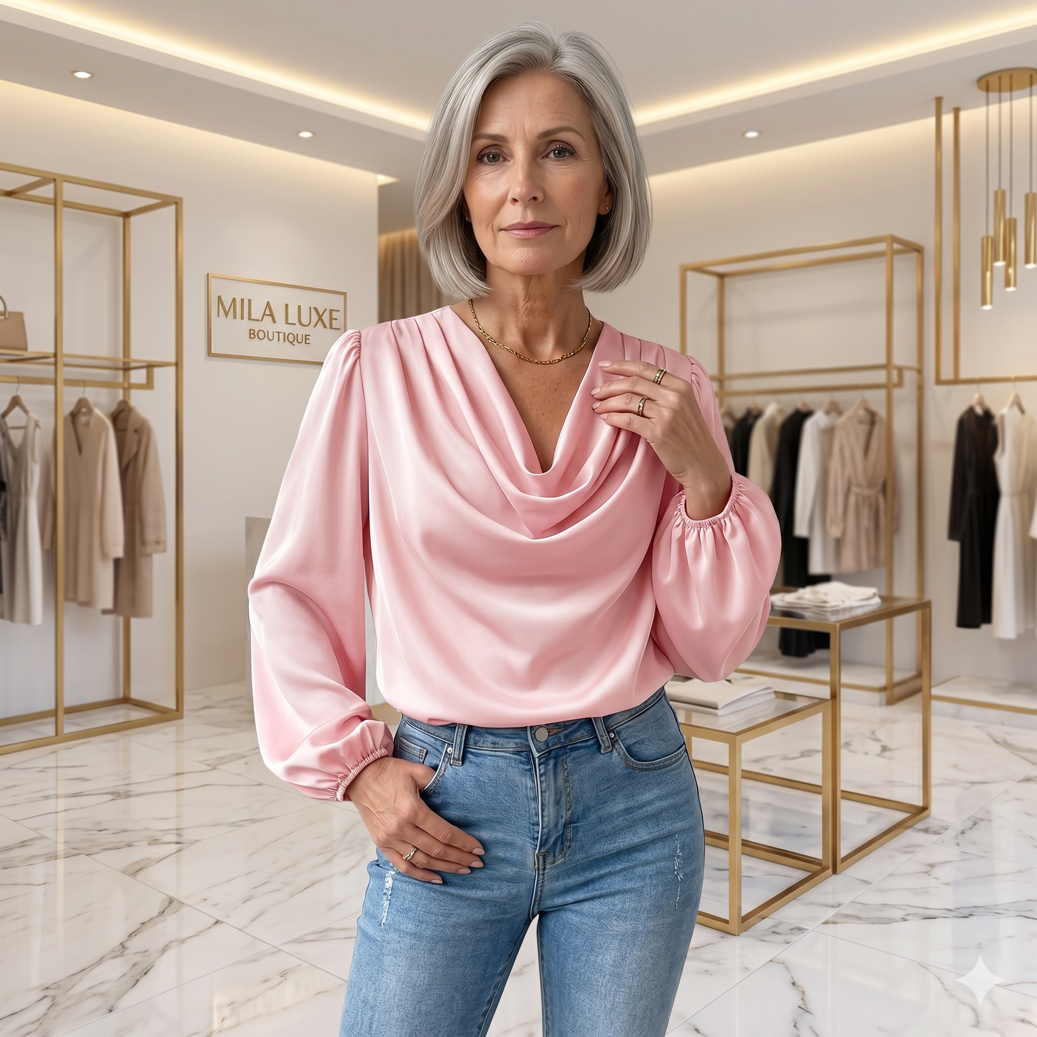 Leora Casual Pleated Blouse