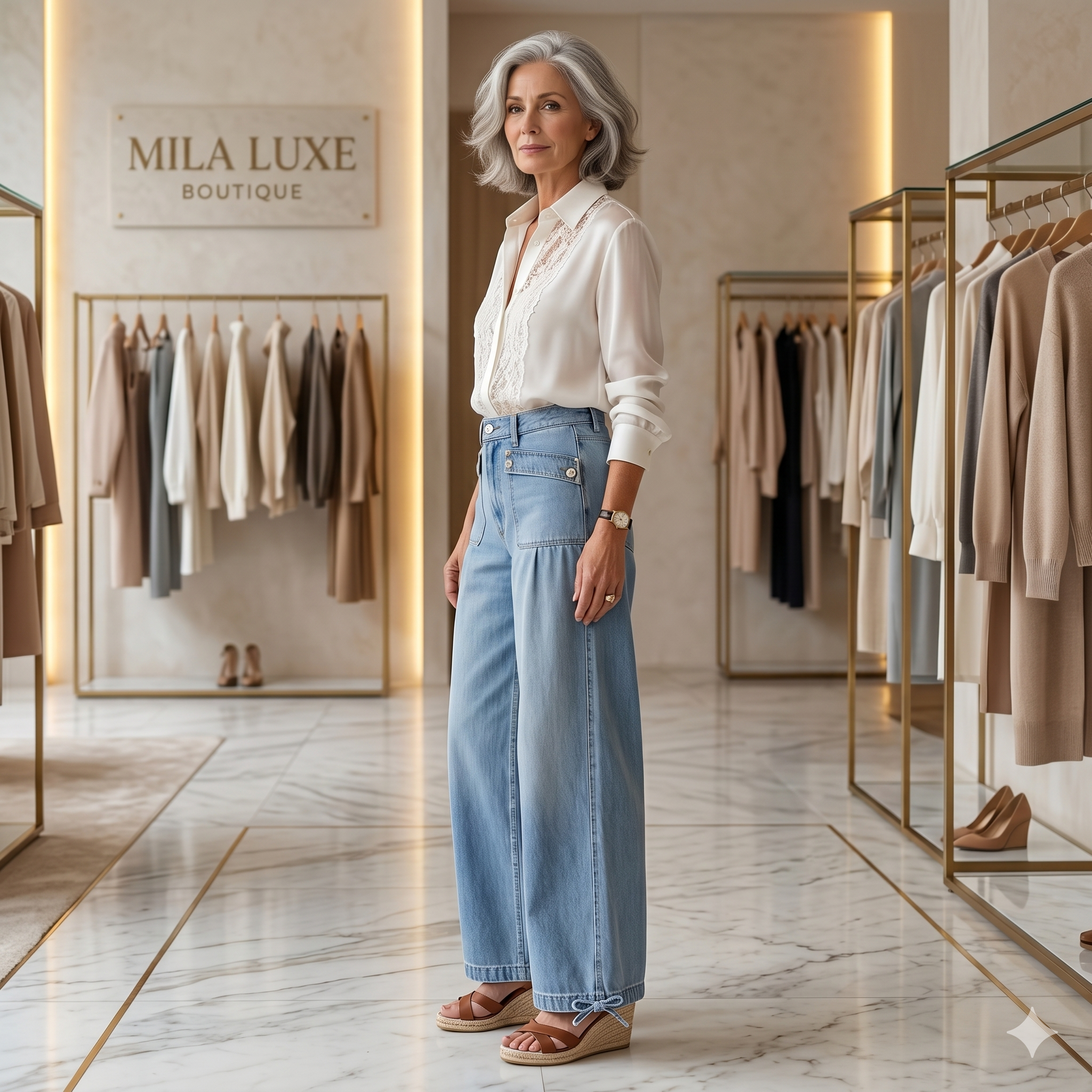 Oriselle – Elegant Flowy-Fit Jeans
