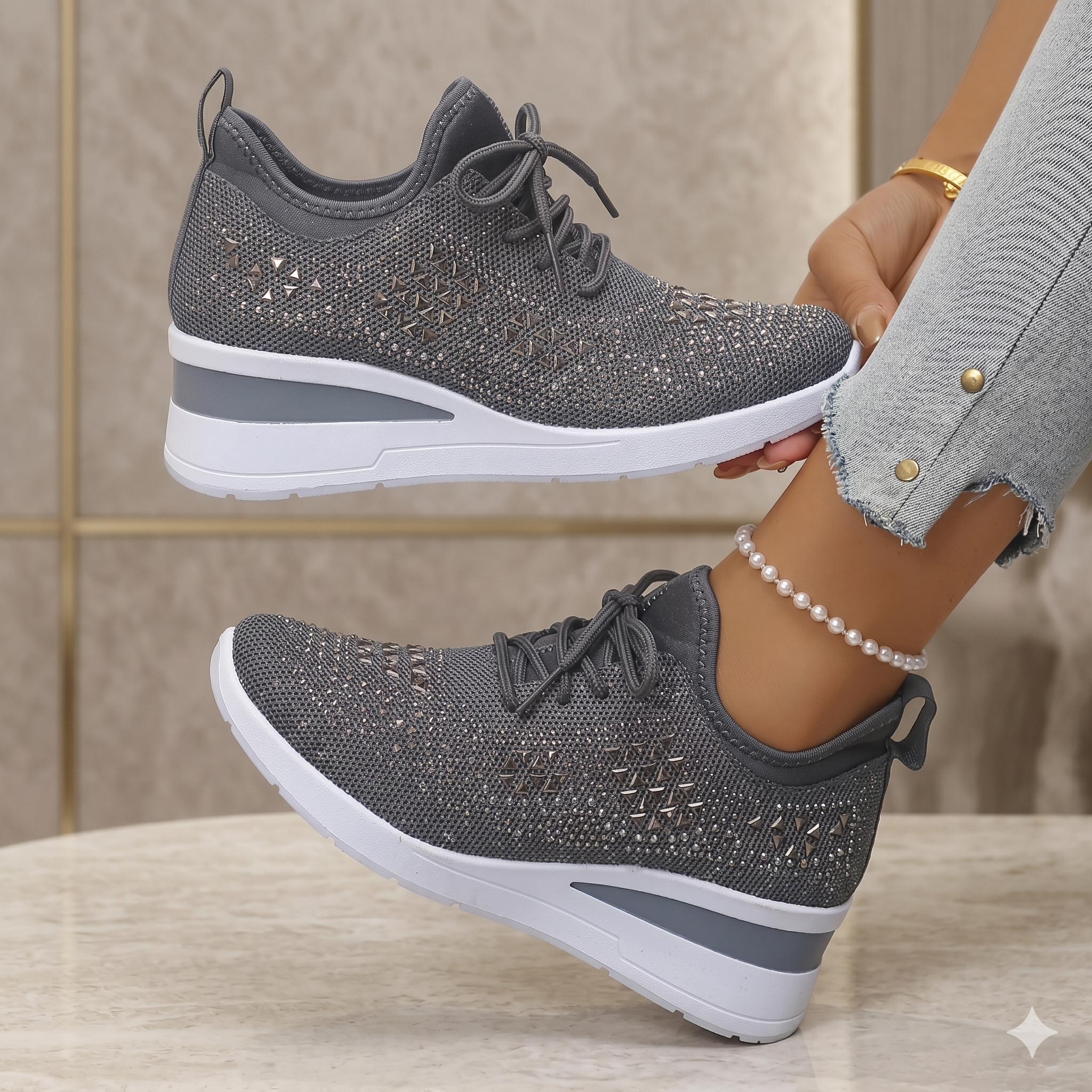 Romee | Orthopedic Sneakers with Sparkling Rhinestones