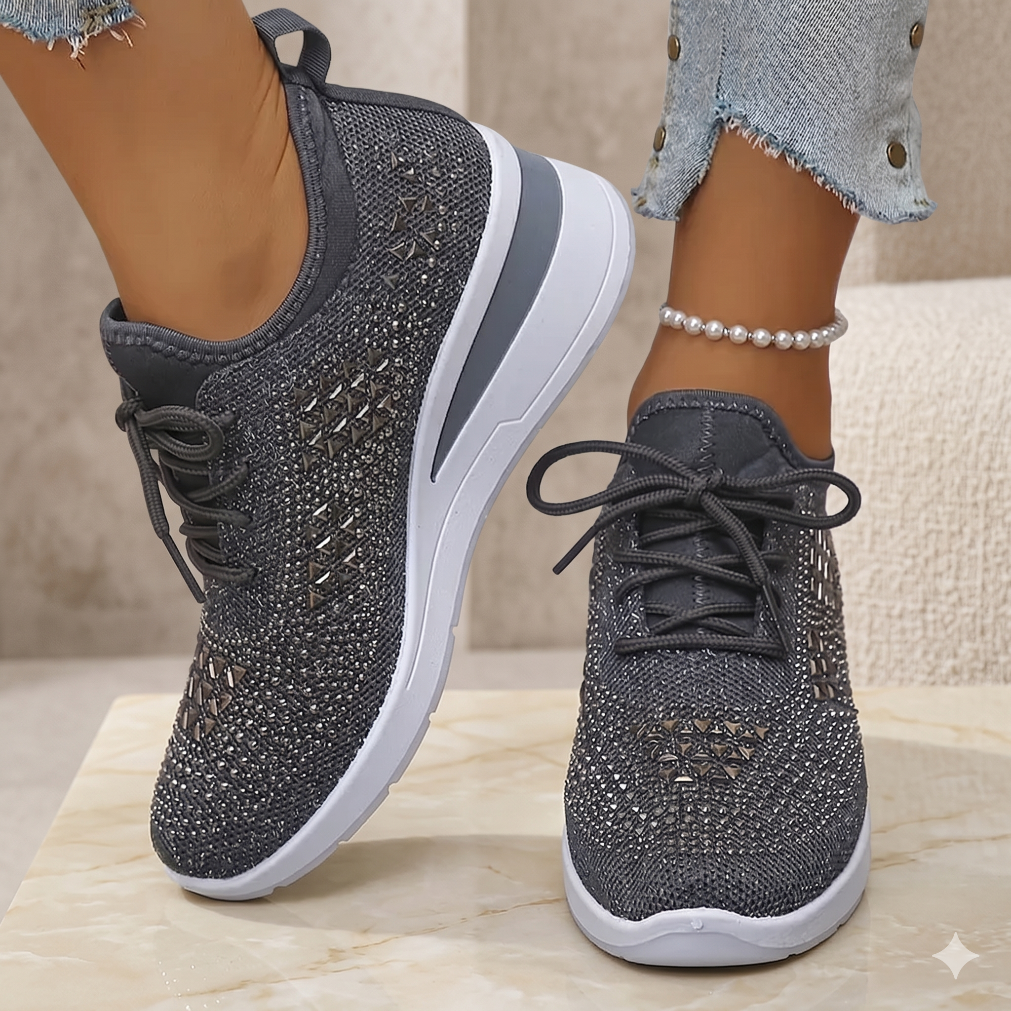 Romee | Orthopedic Sneakers with Sparkling Rhinestones