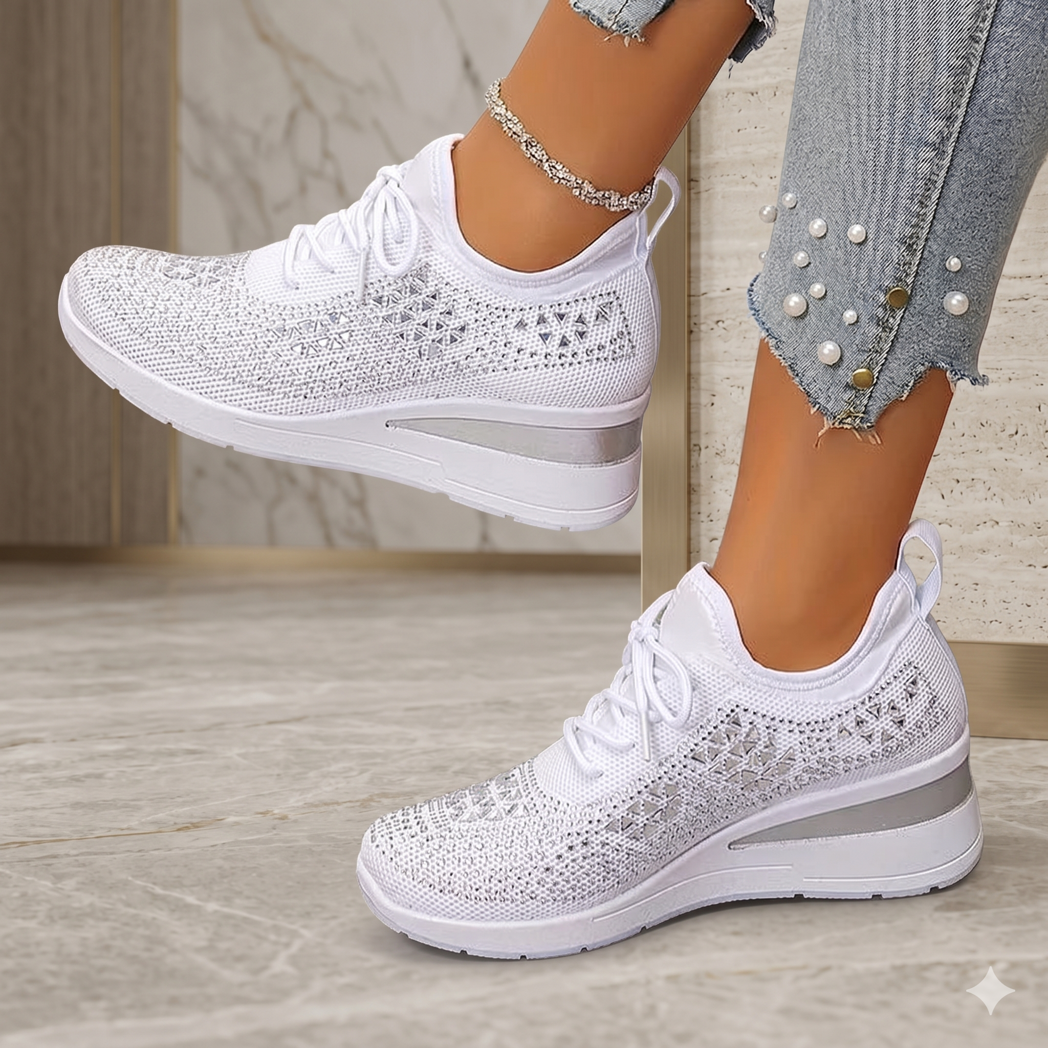 Romee | Orthopedic Sneakers with Sparkling Rhinestones