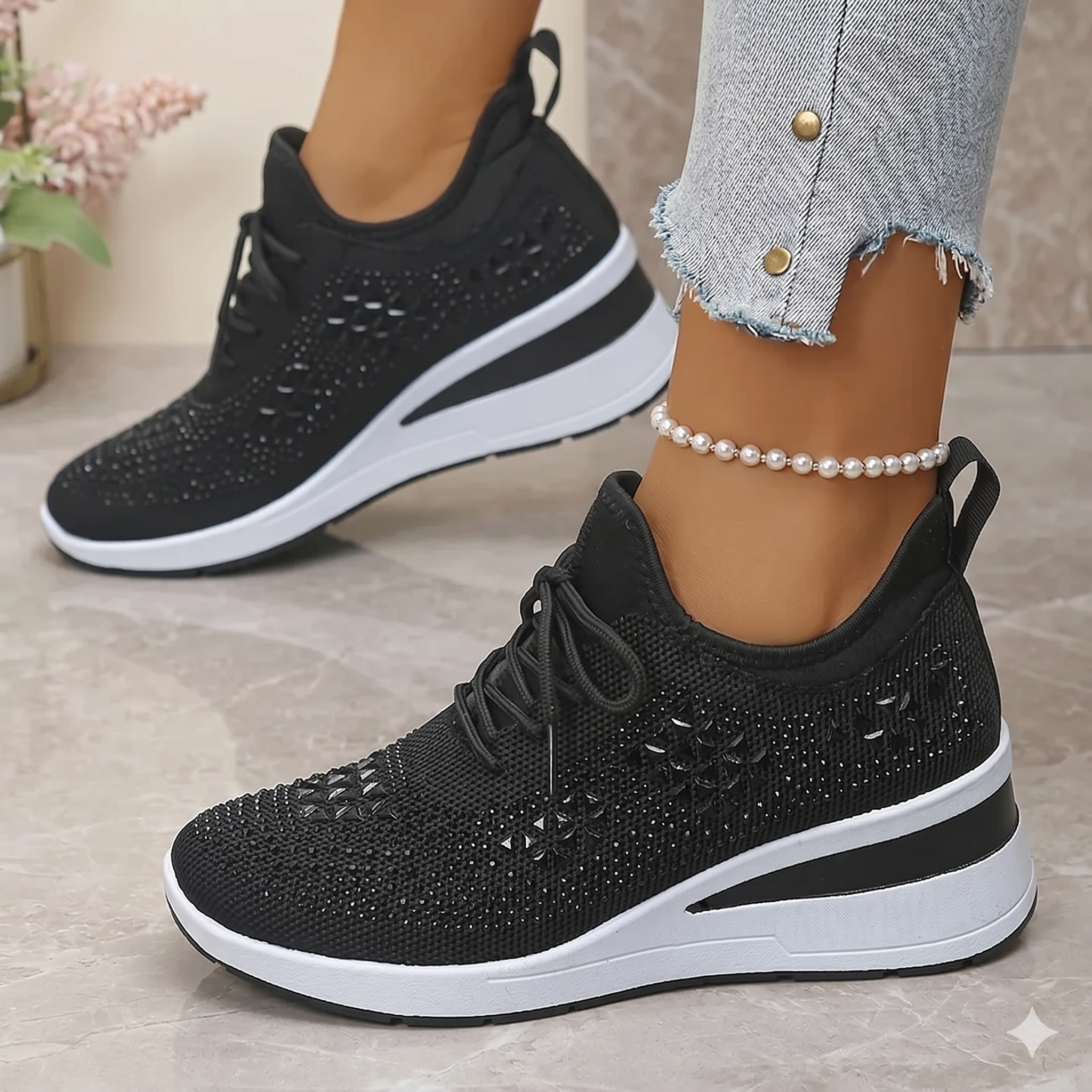 Romee | Orthopedic Sneakers with Sparkling Rhinestones