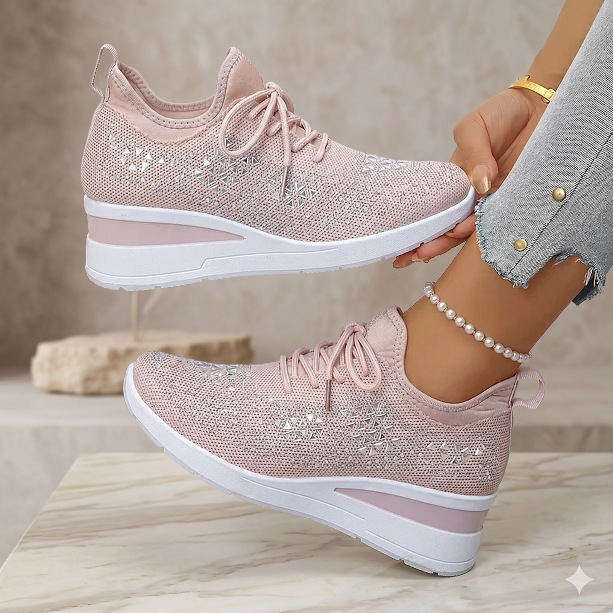 Romee | Orthopedic Sneakers with Sparkling Rhinestones