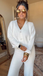 Ivory Sherpa Lounge Set - FINAL SALE