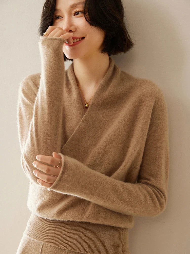 Rose | Women’s Elegant Wrap Crossover Chic Sweater