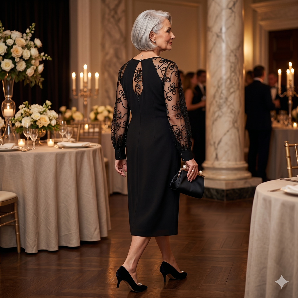 Séraphine | The Black Dress With Lace Sleeve