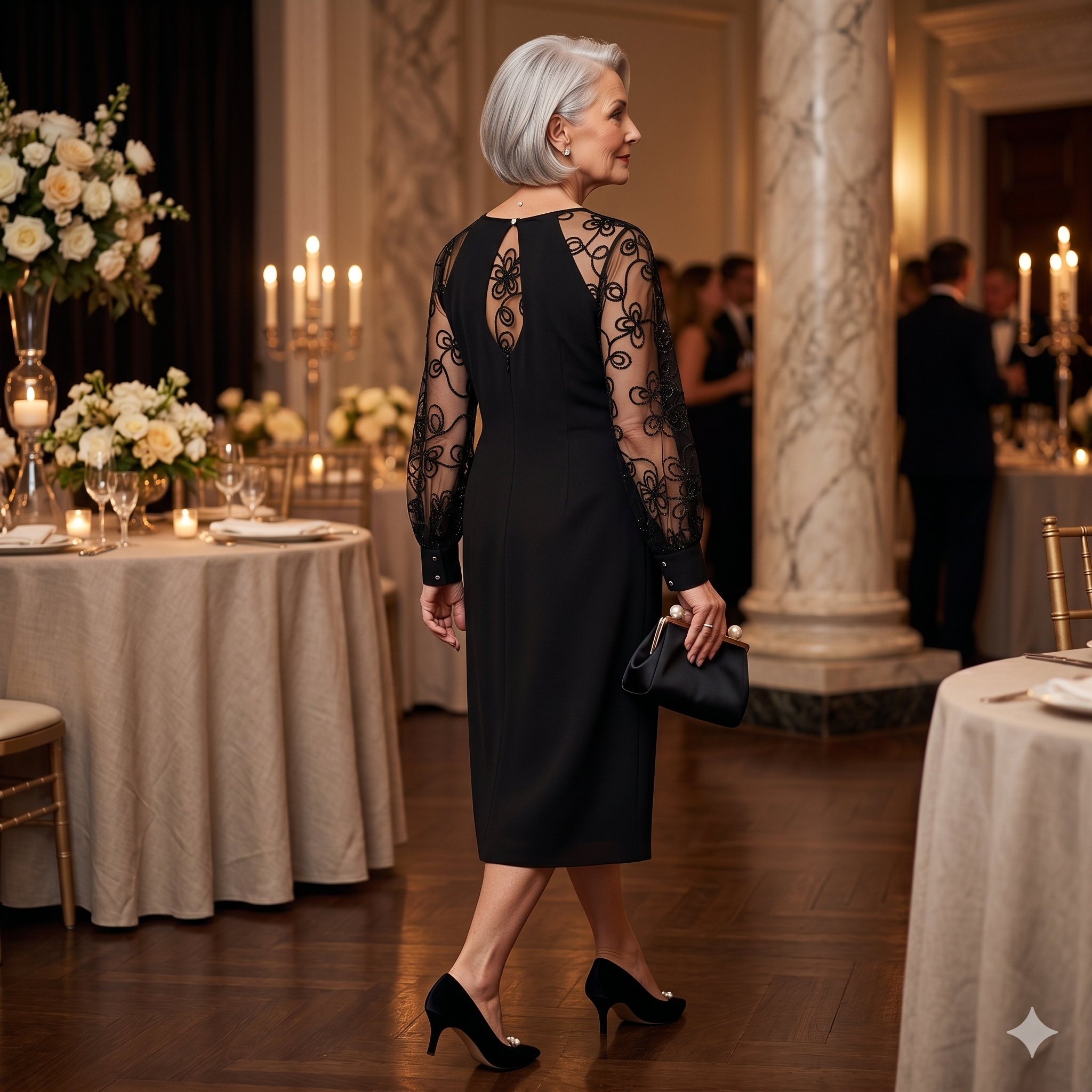 Séraphine | The Black Dress With Lace Sleeve