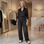 Victoria - High-Waist Glitter Jeans