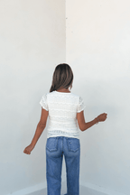 Amara Cream High Neck Lace Top - FINAL SALE