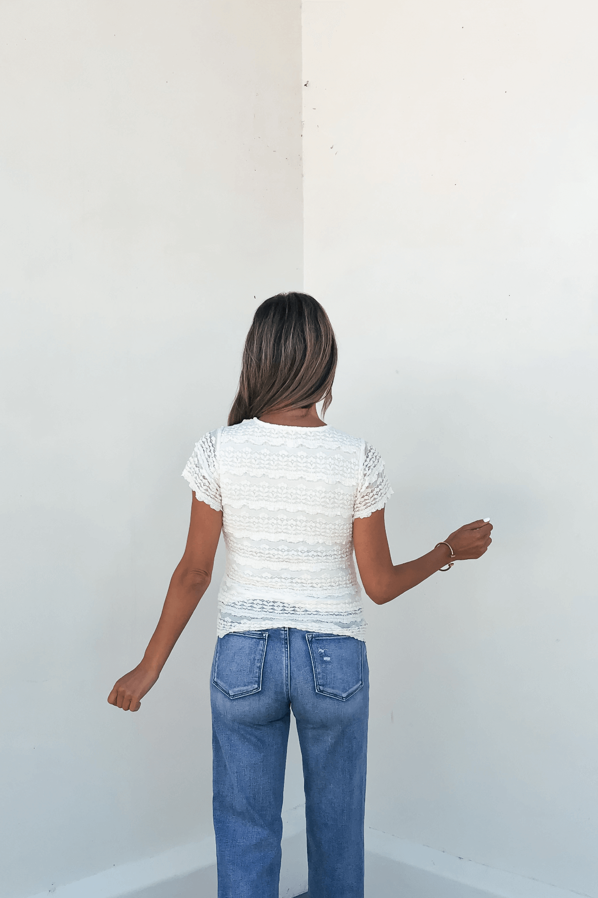 Amara Cream High Neck Lace Top - FINAL SALE