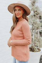 Autumn Glow Brushed Blush Waffle Knit Sweater - FINAL SALE