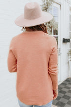 Autumn Glow Brushed Blush Waffle Knit Sweater - FINAL SALE