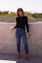 Bayeas Dark Wash Mid Rise Bootcut Jeans - FINAL SALE