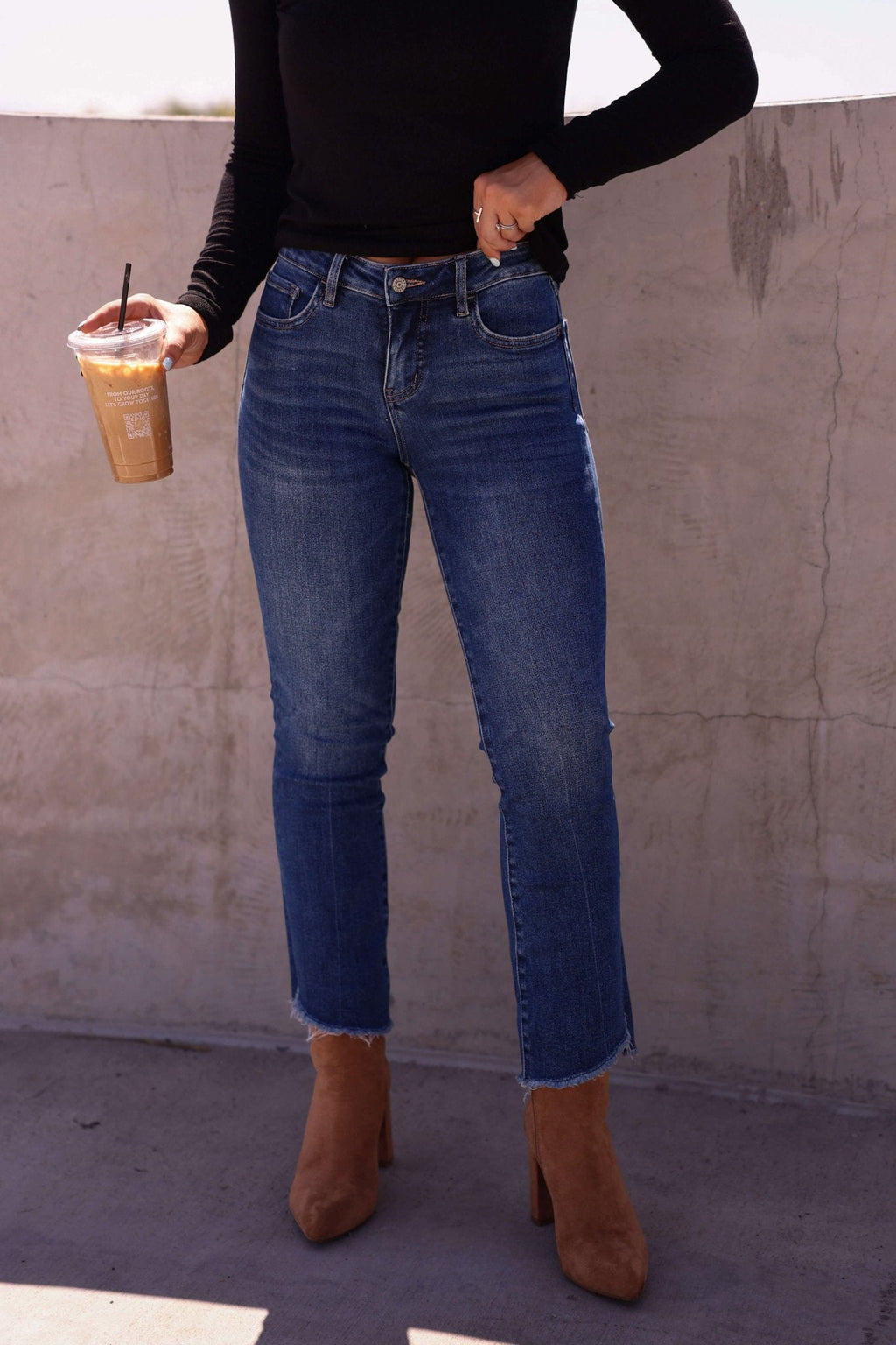 Bayeas Dark Wash Mid Rise Bootcut Jeans - FINAL SALE