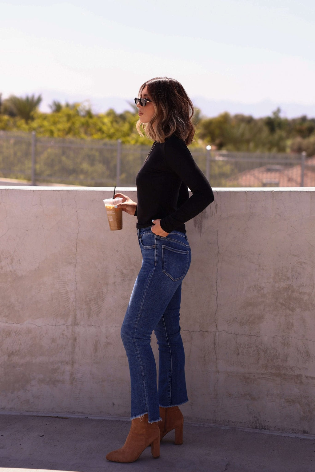 Bayeas Dark Wash Mid Rise Bootcut Jeans - FINAL SALE