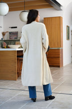 Beige Ribbed Open Front Duster Cardigan - FINAL SALE