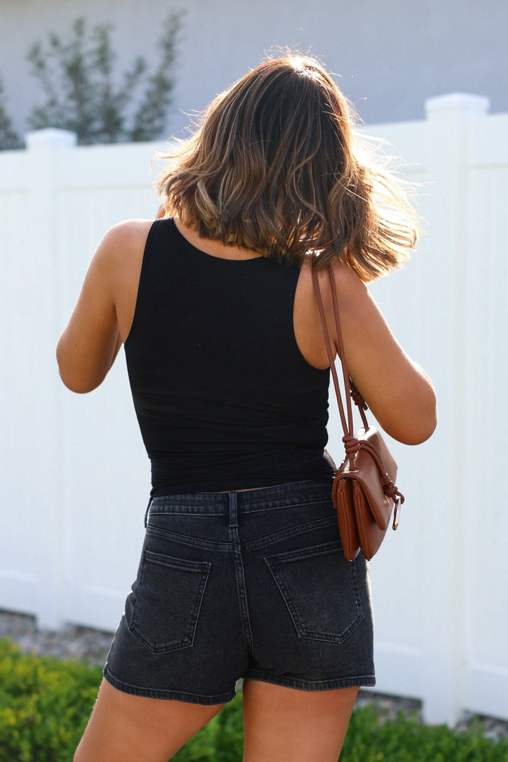 Black High Rise Classic Hem Shorts