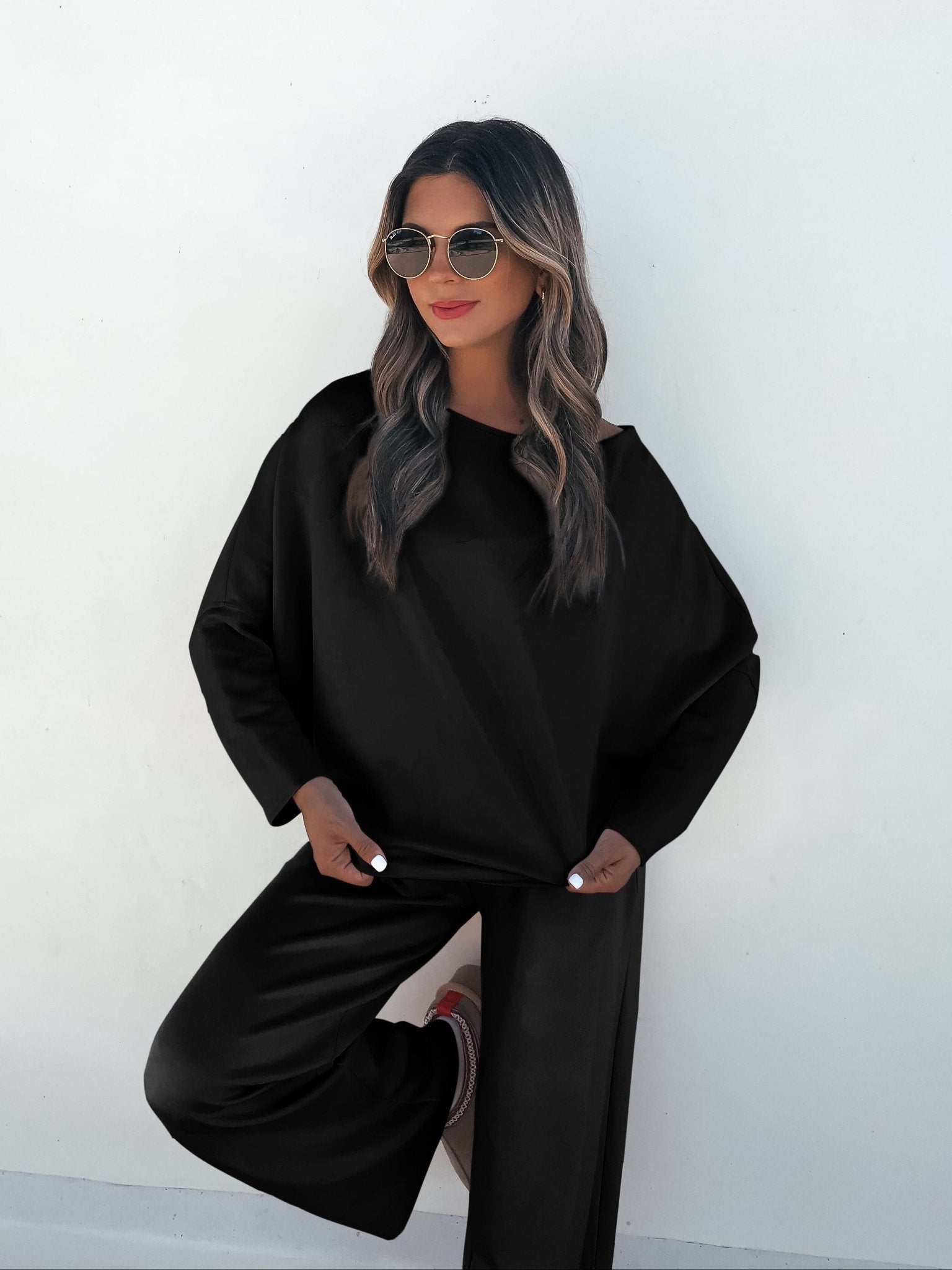 Black Off The Shoulder Scuba Top - FINAL SALE