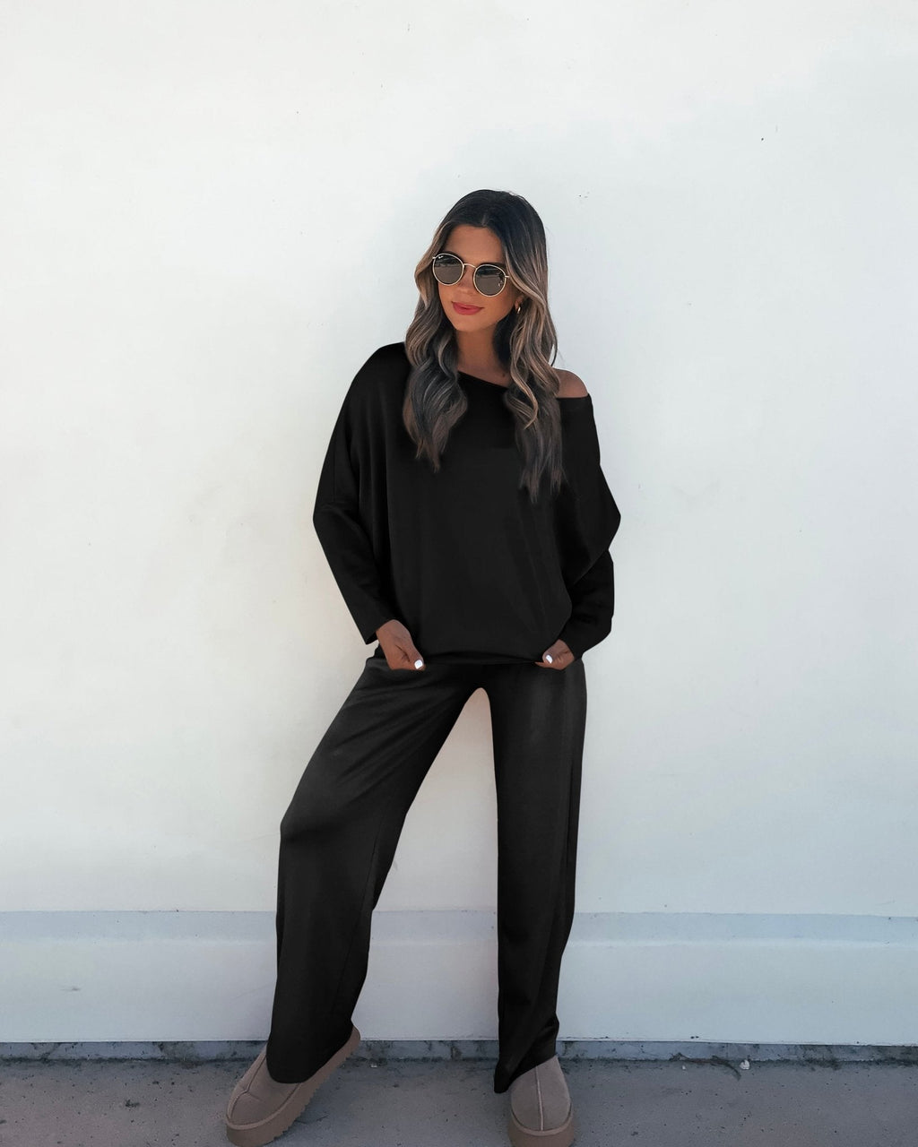 Black Off The Shoulder Scuba Top - FINAL SALE