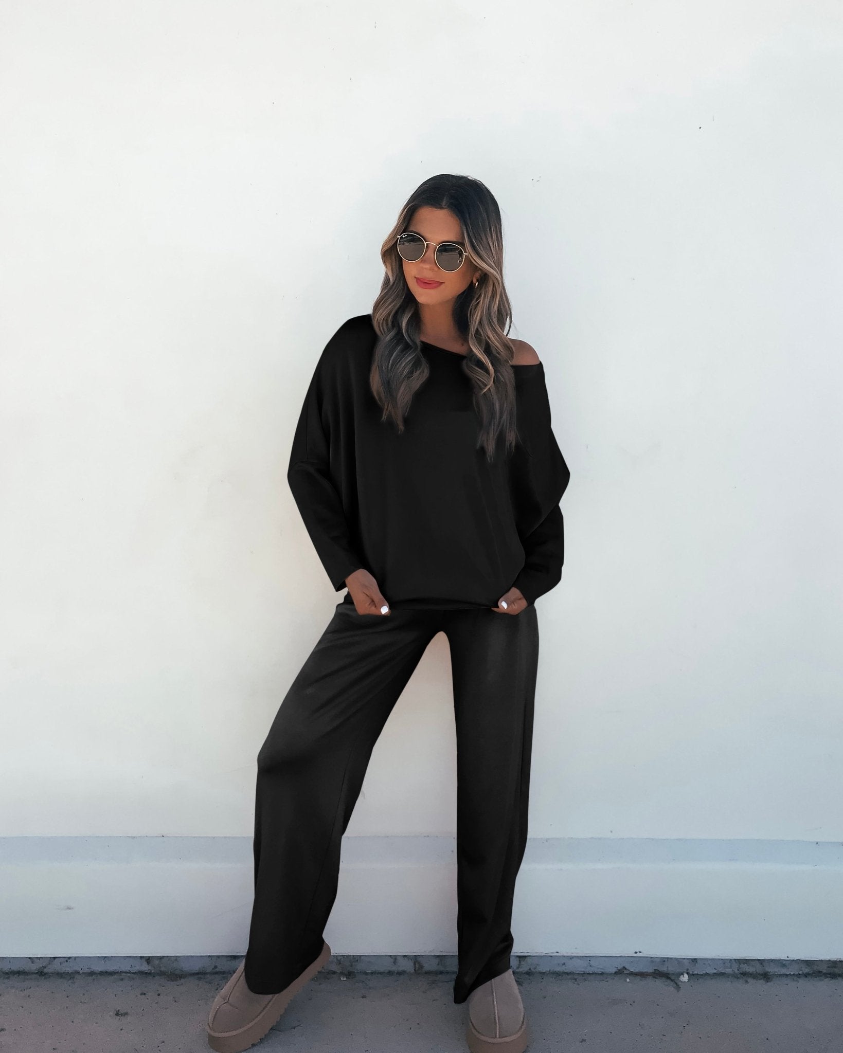 Black Off The Shoulder Scuba Top - FINAL SALE